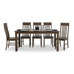 Payton Table and 8 Chairs Cappuccino Rubberwood