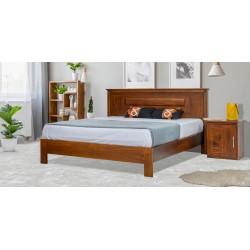 Samantha Pinewood Bed 150x190 cm Dark Oak Finish