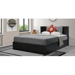 Travis Bed 150x190 cm MDF Black Matt