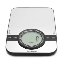 Brabantia 480607 Rectangular Matt Steel Digital Kitchen Scale 5YW "O"