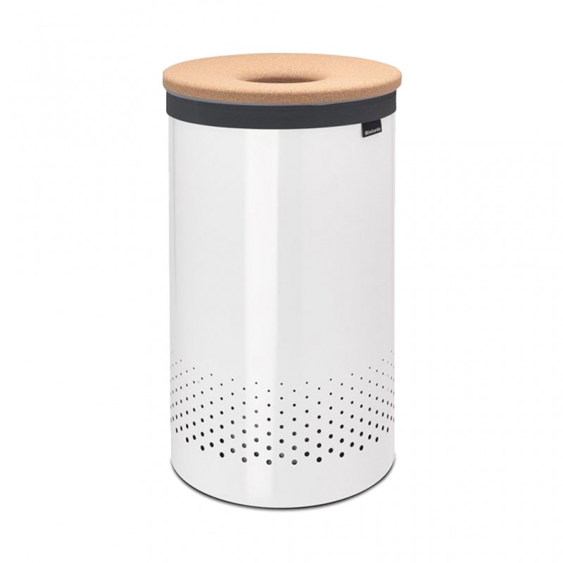 Brabantia 104404 60L Cork Lid White Laundry Bin 10YW "O" Brabantia 104404 60L Cork Lid White Laundry Bin 10YW "O"