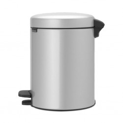 Brabantia 112904 5L Metallic Grey Newlcon Pedal Bin 10YW "O"