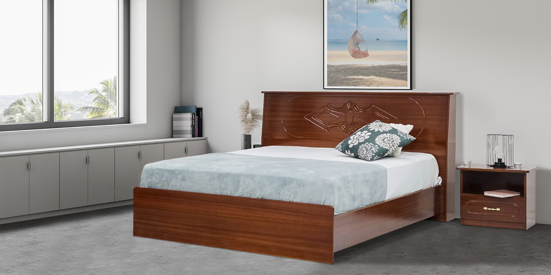 Henderson Bed 150x190 cm Veneer Sapele