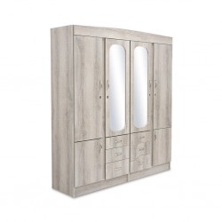 Alpine Wardrobe 4 Doors MDF Grey