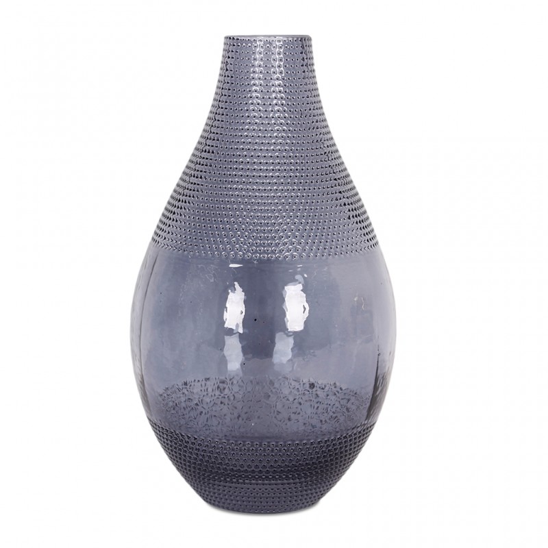 Vase Glass Spray Grey W4.5xD6.2xH23.5 cm