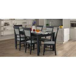 Caleb Table and 6 chairs Expresso Color Rubberwood