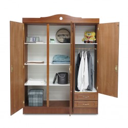 Jacinthe Wardrobe 3 Doors MDF Sapele