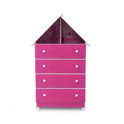 Casinha Chest of 4 Drawers Pink Color