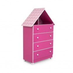 Casinha Chest of 4 Drawers Pink Color