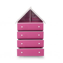 Casinha Chest of 4 Drawers Pink Color