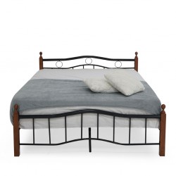 Bianca Bed 150x190 cm Rubberwood/Metal