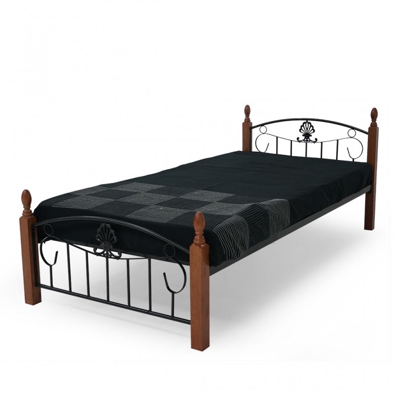 Oregon Bed 90x190 cm Rubberwood/Metal