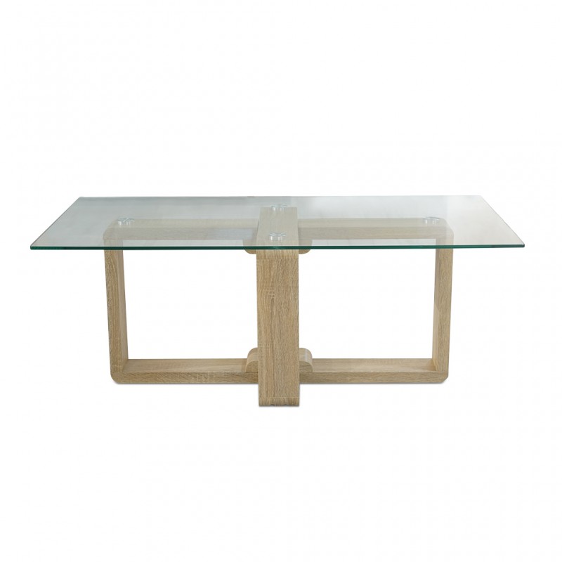 Talida Coffee Table MDF Legs & Glass Top