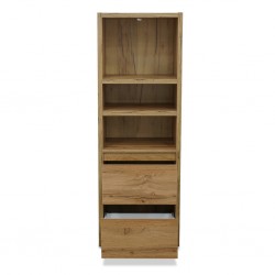 Image Bookshelf 3 Tiers+2 Drawers Golden Oak Color