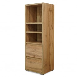 Image Bookshelf 3 Tiers+2 Drawers Golden Oak Color