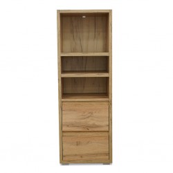 Image Bookshelf 3 Tiers+2 Drawers Golden Oak Color