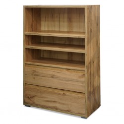 Image Bookshelf 3 Tiers+2 Drawers Golden Oak