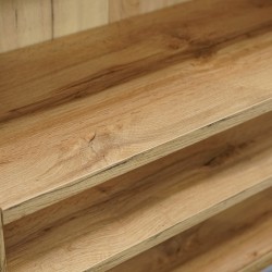 Image Bookshelf 3 Tiers+2 Drawers Golden Oak
