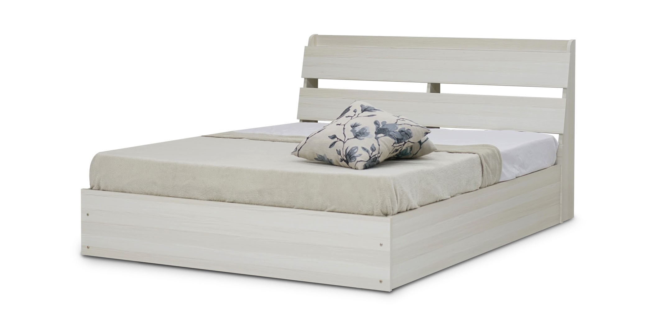 Inicio Bed 150x190 cm White Ash in Melamine MDF