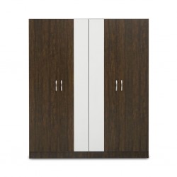 Levitas Wardrobe 4 Doors Dark Brown & White