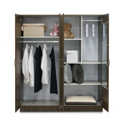 Levitas Wardrobe 4 Doors Dark Brown & White