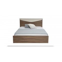 Bellinzona Bed 160x200cm in Melamine MDF Brown & Off White