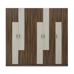 Bellinzona Wardrobe 5 Doors in Melamine MDF Brown & Off White