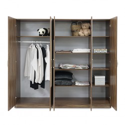 Bellinzona Wardrobe 5 Doors in Melamine MDF Brown & Off White