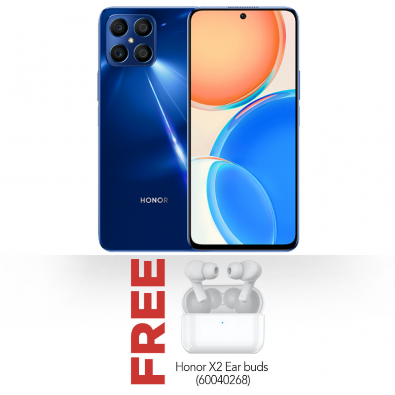 HONOR X8 Ocean Blue + Free Honor X2 Ear buds White