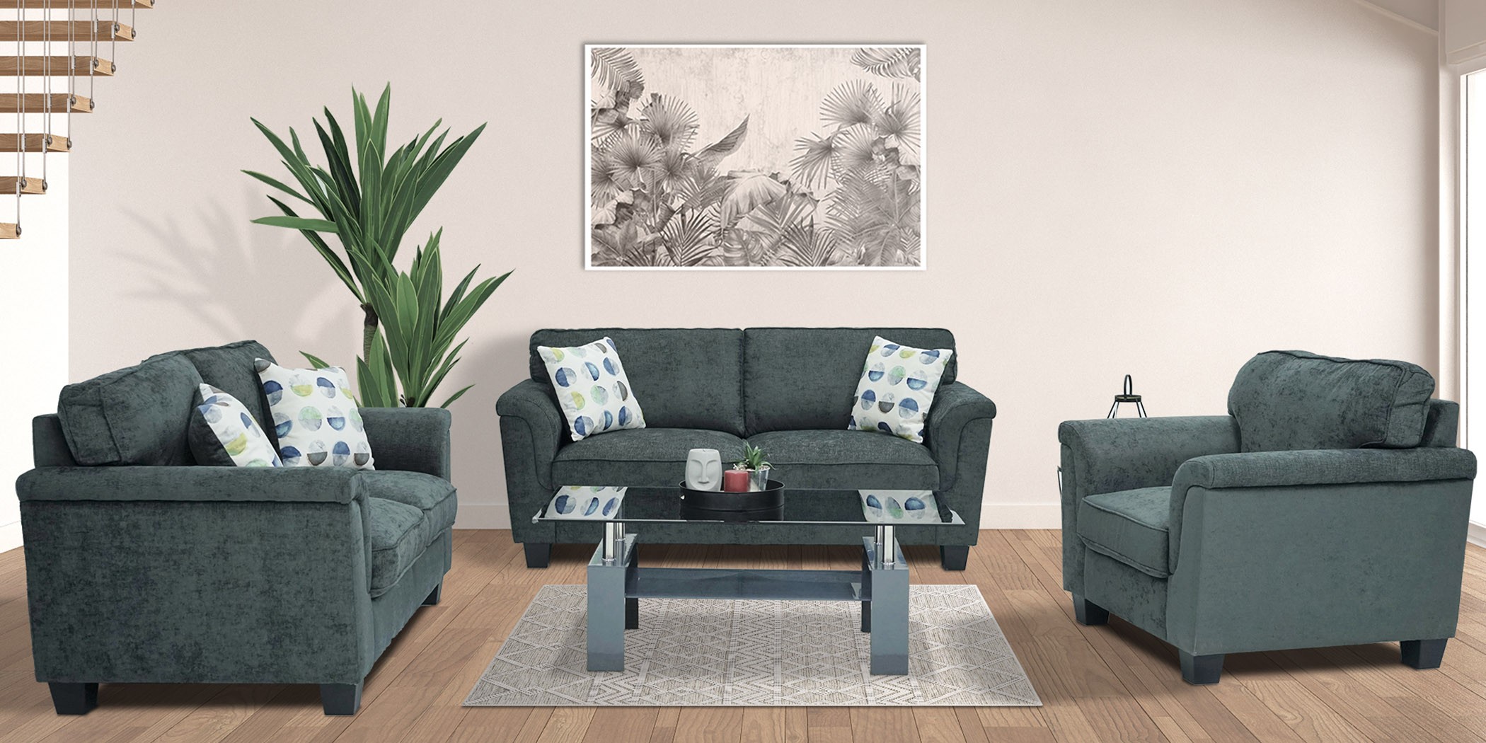 Alicia Sofa 3+2+1 Sorrento Pewter