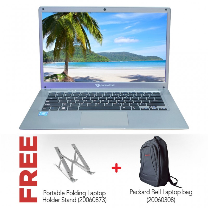 Packard Bell 14.1 Montenero-C NoteBook PC & Free Packard Bell Laptop bag + Charmount Portable Folding Laptop Holder Stand Packard Bell 14.1 Montenero-C NoteBook PC & Free Packard Bell Laptop bag + Charmount Portable Folding Laptop Holder Stand