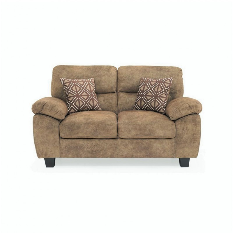 Maurizio 2 Seater Brown Saddle Col Fabric