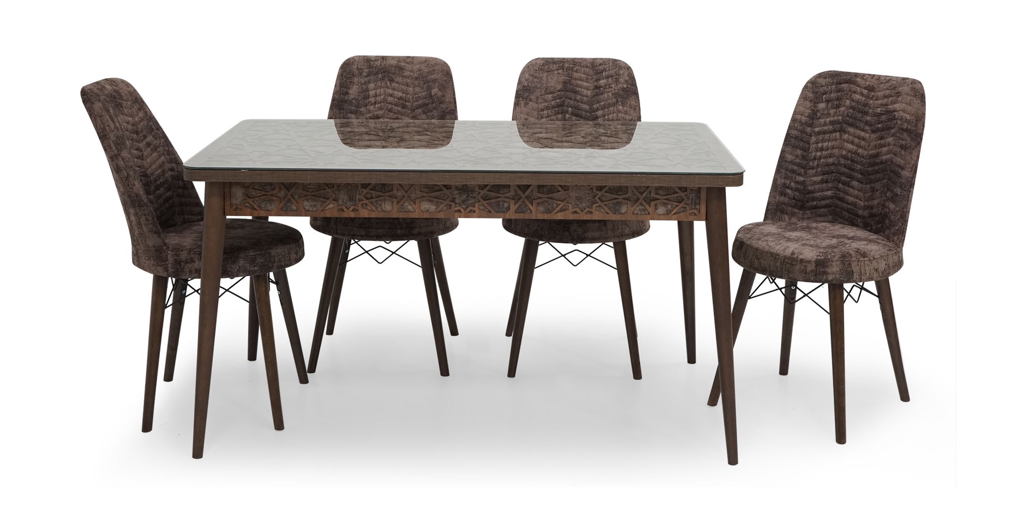 Ceren Table & 6 chairs Brown Moirer