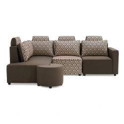 Angelo Corner LHF Chaise+RHF 3Seater+Ottoman Brown