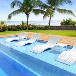 Siesta Slim Sunlounger White Ref 087