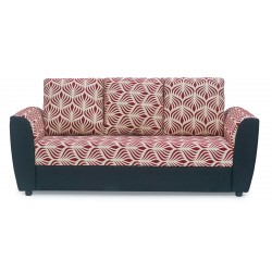 Elsa Sofa 3+2+1 Black With Red Pattern Fabric