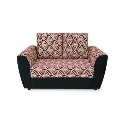 Elsa Sofa 3+2+1 Black With Red Pattern Fabric