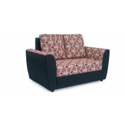 Elsa Sofa 3+2+1 Black With Red Pattern Fabric