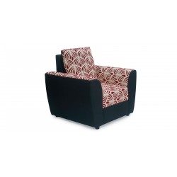 Elsa Sofa 3+2+1 Black With Red Pattern Fabric