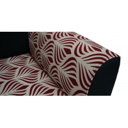 Elsa Sofa 3+2+1 Black With Red Pattern Fabric