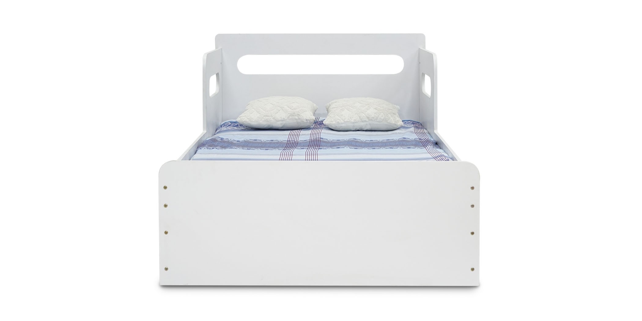 Arte Bed 108x190cm In Melamine MDF Wash Oak & White