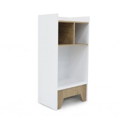 Arte Side Bookshelf In Melamine MDF Wash Oak & White