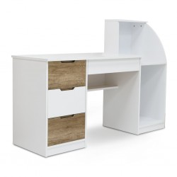 Arte Office Desk In Melamine MDF White Wash Oak & White