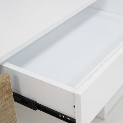 Arte Office Desk In Melamine MDF White Wash Oak & White