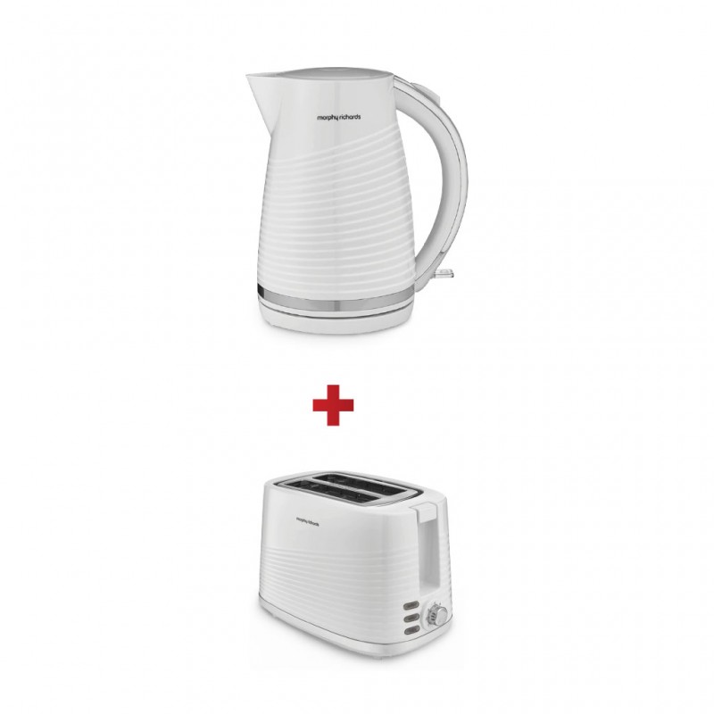 Morphy Richards 108269 1.5L Dune WH Plastic Kettle + Morphy Richards 220029 Dune 2-Slice WH Toaster Morphy Richards 108269 1.5L Dune WH Plastic Kettle + Morphy Richards 220029 Dune 2-Slice WH Toaster