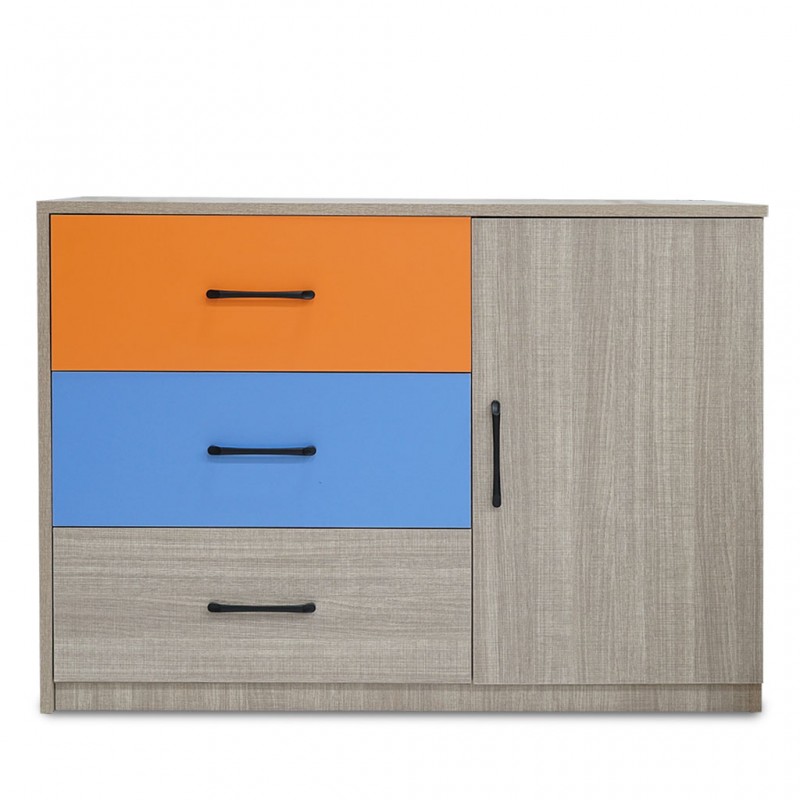 Zermatt Chest of Drawers With 1 Door in Melamine MDF