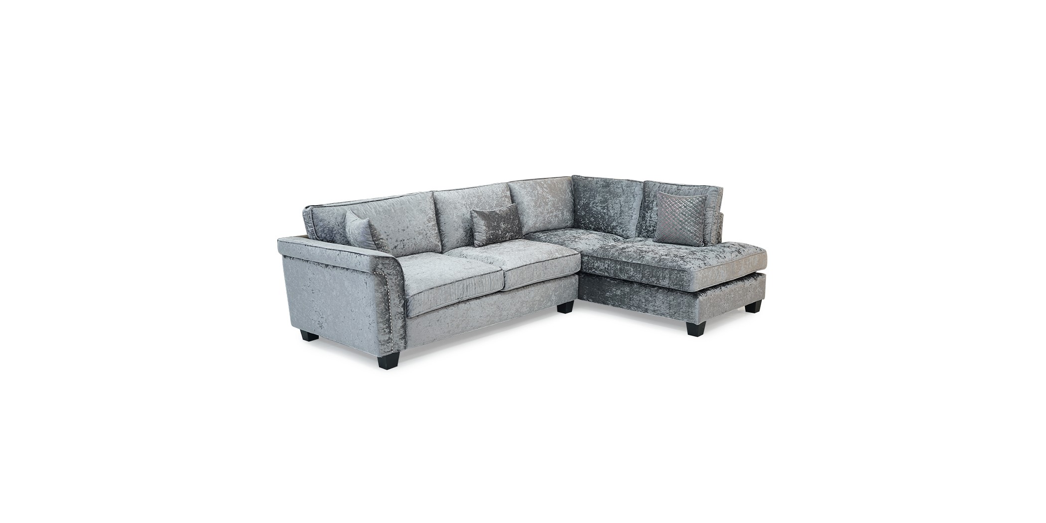 Farina Sofa Corner LHF 2S+RHF Chaise Silver Grey