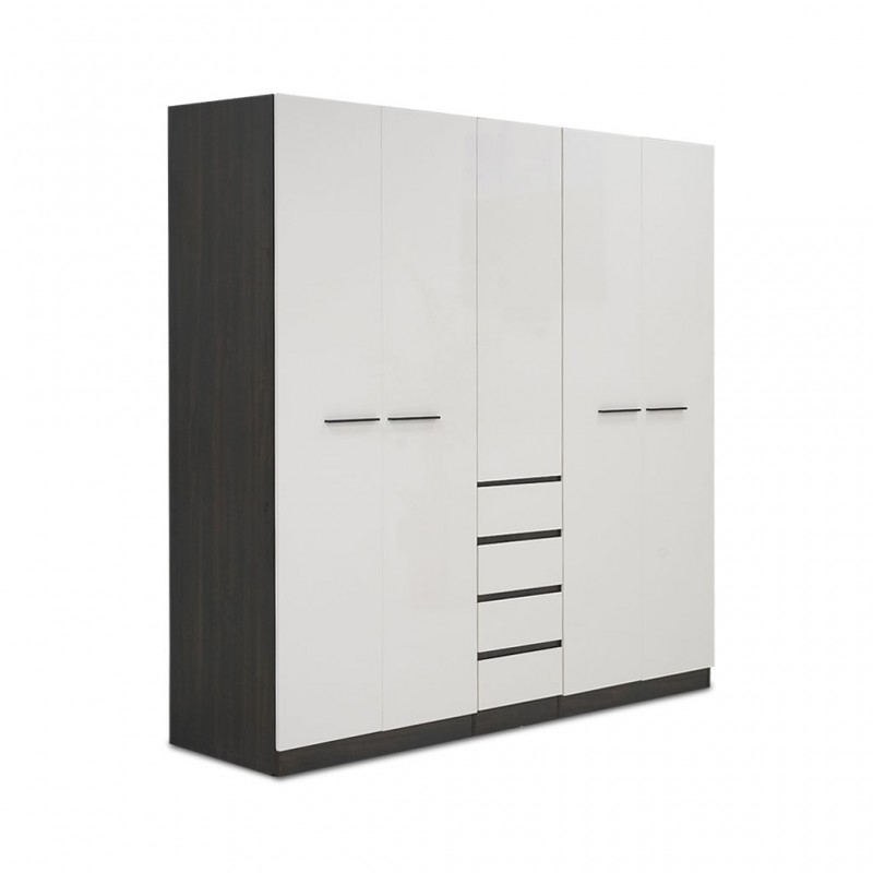 Raimona Wardrobe 5 Doors Brown & Cream Raimona Wardrobe 5 Doors Brown & Cream
