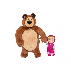 Simba Masha Set Plush Bear With Doll, Small