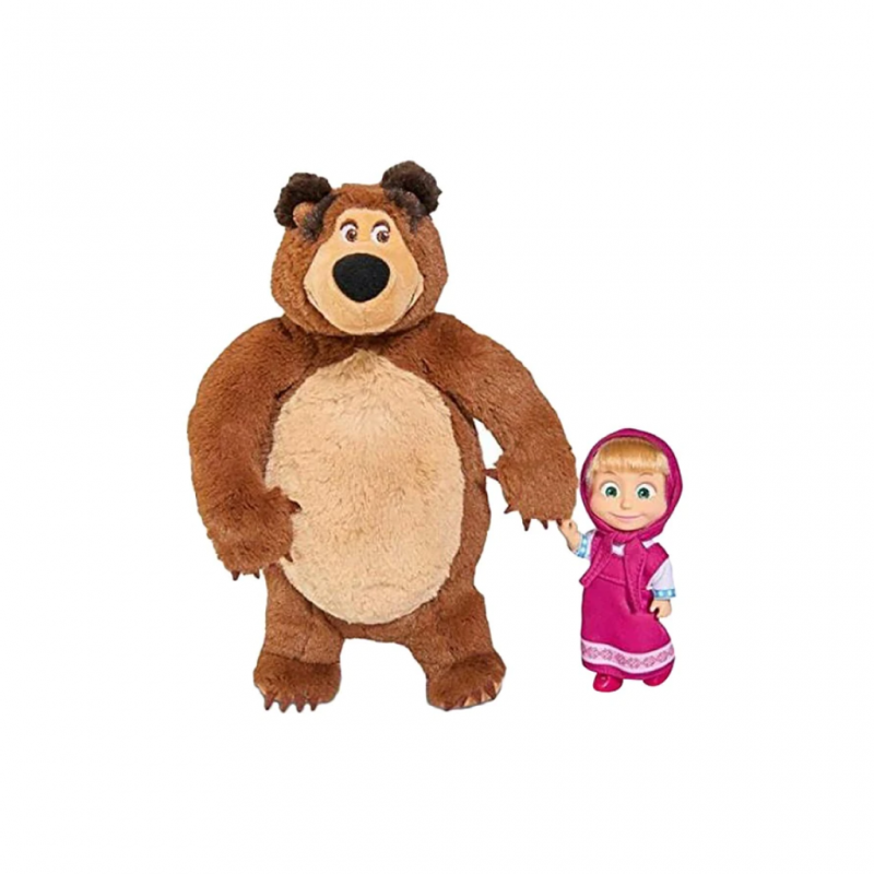 Simba Masha Set Plush Bear With Doll, Small Simba Masha Set Plush Bear With Doll, Small